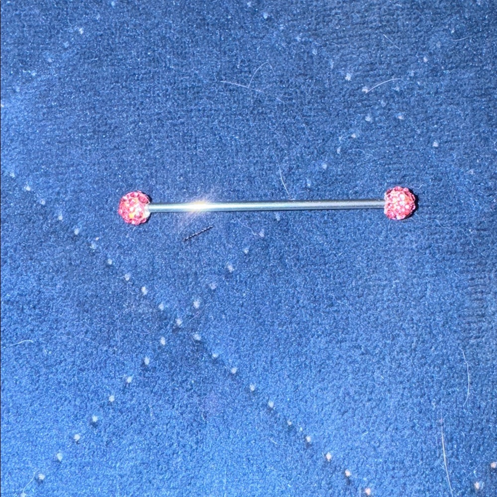 Silver Barbell Earring